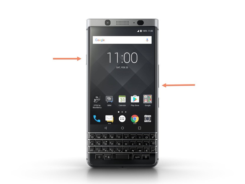 скриншот на blackberry keyone