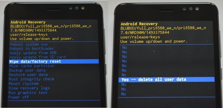 Wipe data factory reset android