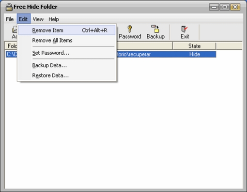 программа Free Hide Folder